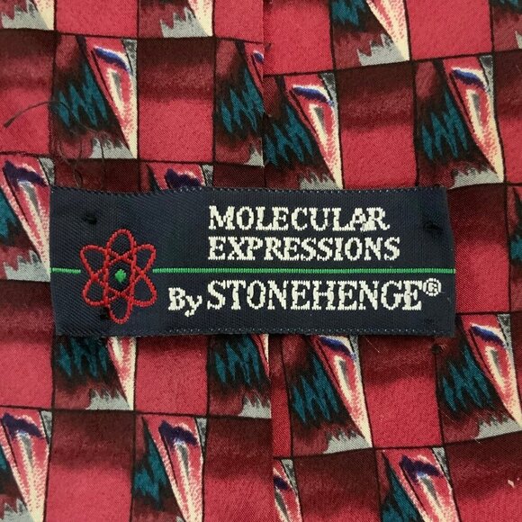 Molecular Expressions By Stonehenge Silk Tie Red Amaretto Under Microscope USA - Picture 5 of 5
